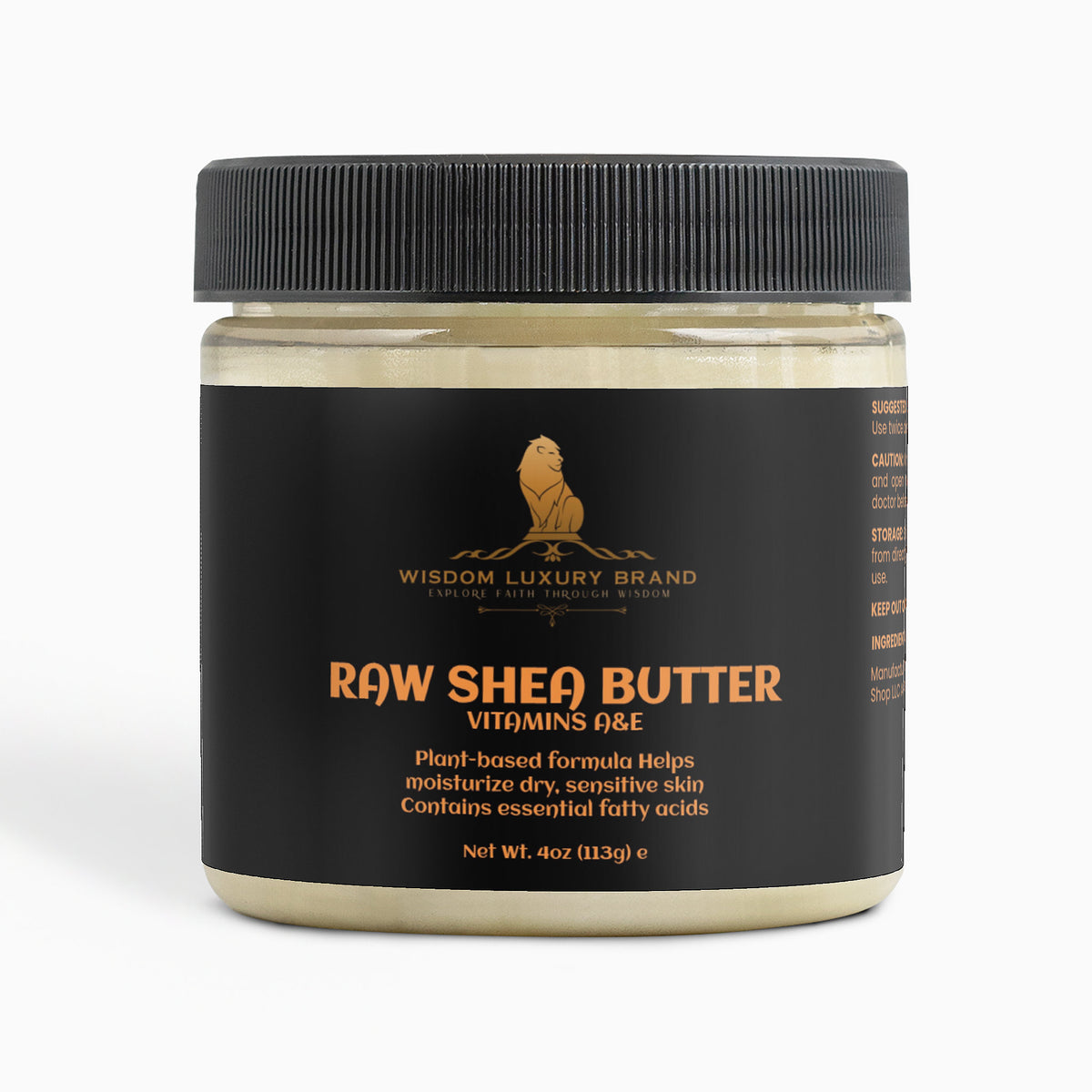 Organic Raw Shea Butter | Deep Moisture for Skin, Hair & Body | Unrefined, Vegan | 4 oz