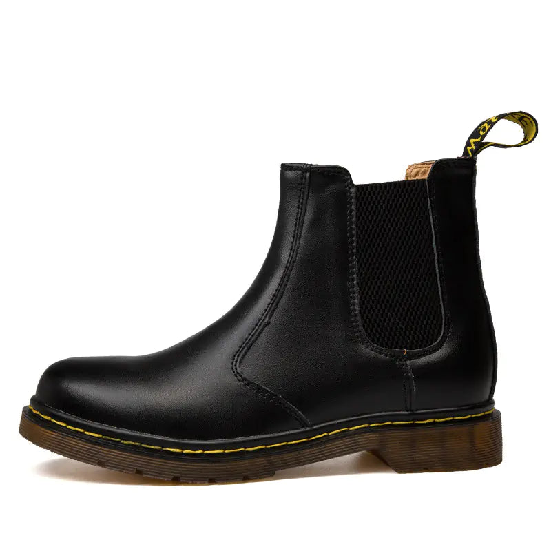 Autumn Style Thick-Heeled Cowhide Martin Boots