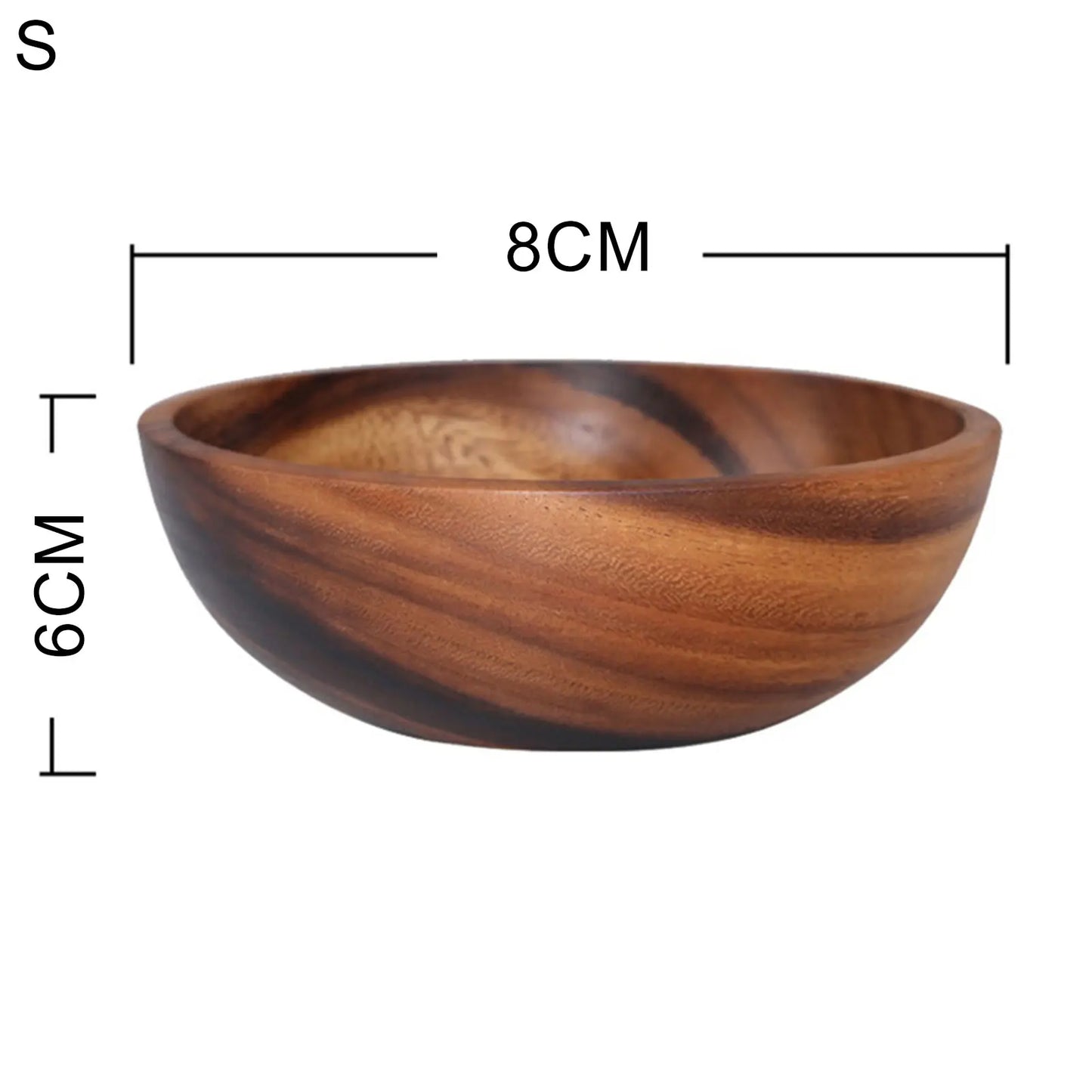 Household Round Wooden Fruit Salad Bowl Dinnerware Basin Container Kitchen Tool Tableware Beech Bowl