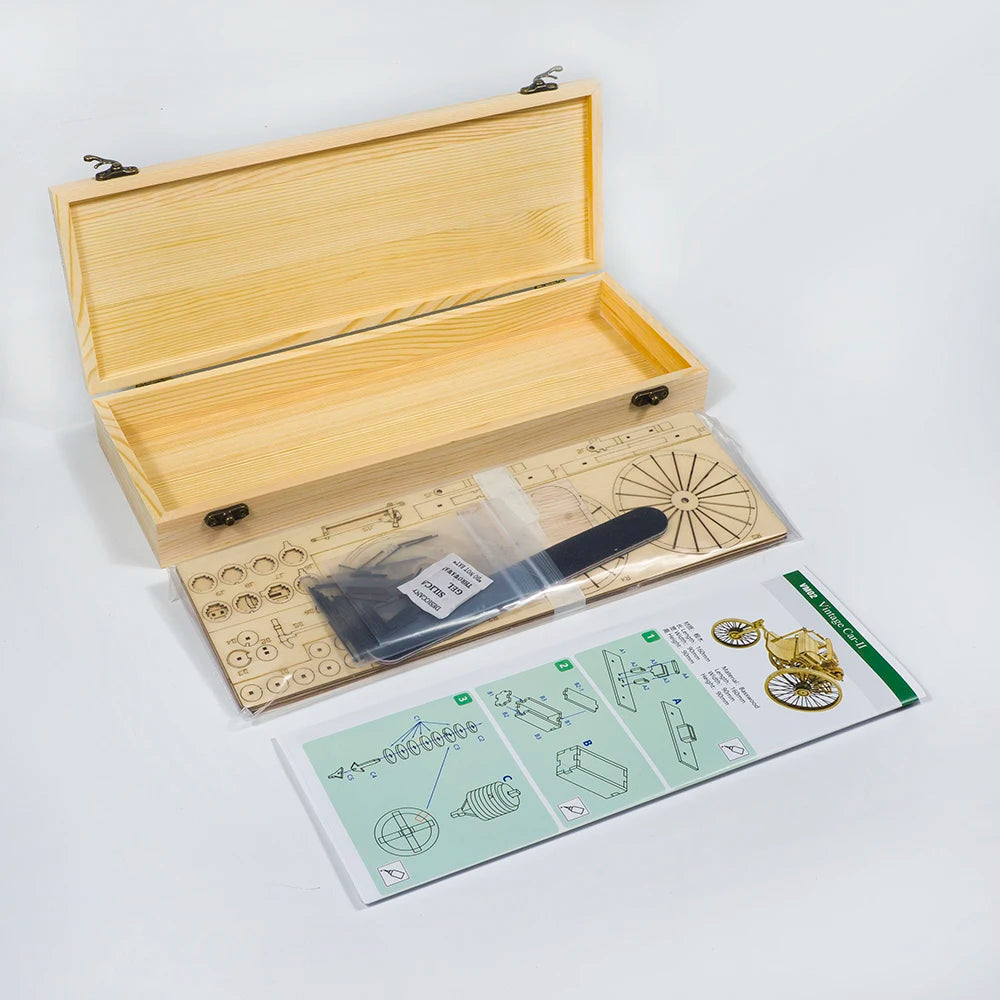 Wooden Toys Building DIY Craft Wood Furnishing Christmas Gift Present Static Model Kit Car Vintage II