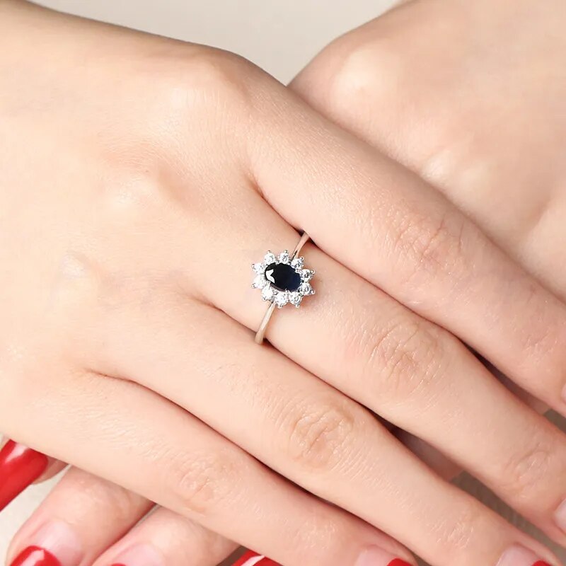 Per jewelry Natural real sapphire ring 925 sterling silver Free shipping 0.6ct gemstone Fine jewelry X8061402