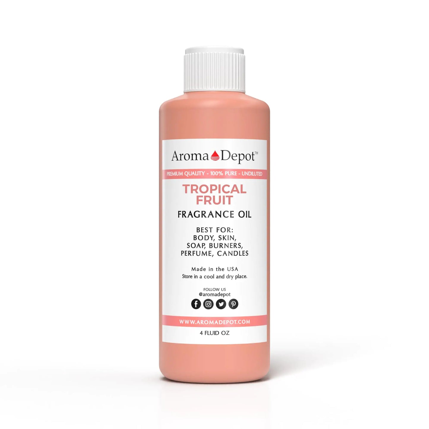 Aroma Depot Tropical Fruit 4 fl oz. Fragrance Oil I Perfume I Skin Oil I Scented Oil for DIY Projects Bath Bombs Body Butters Creams & Lotions. Works for Diffuser Burners or Warmers.