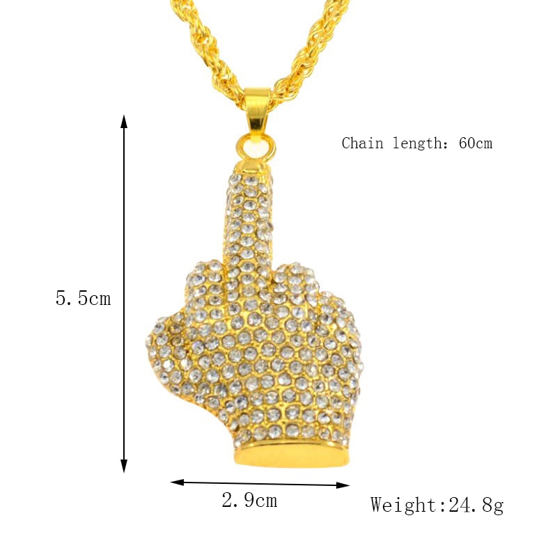 Punk Style Personalized Gesture Hand Pendant