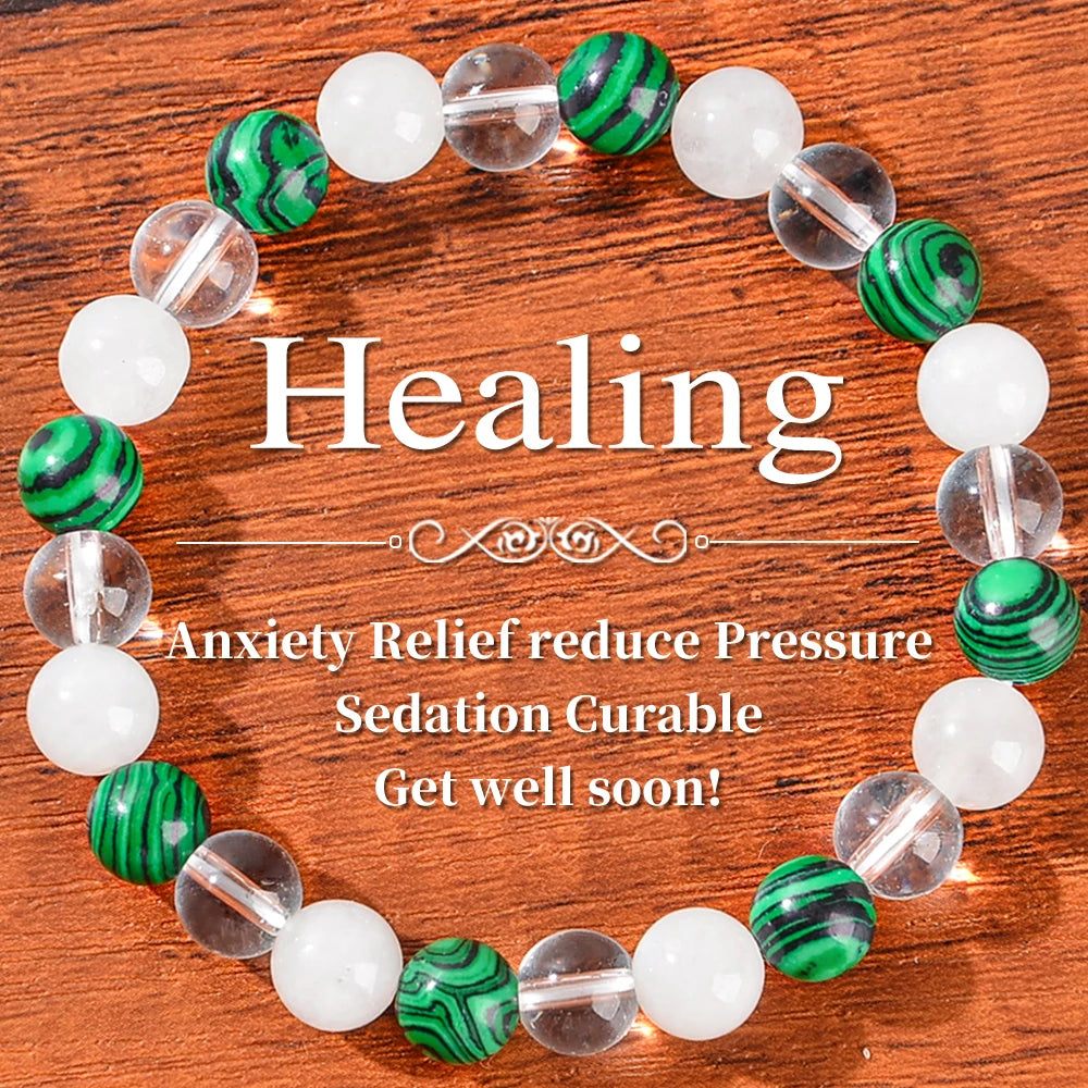 Healing Crystal Bracelet - A Stone Bracelet That Relieves Anxiety, Reduces Stress, and Calms, A Gift for Early Recovery
