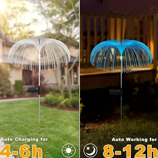 7-Color Changing Solar Jellyfish Garden Lights Outdoor Decor for Christmas Halloween Parties Holiday Yards Pathways Pathway Lamp