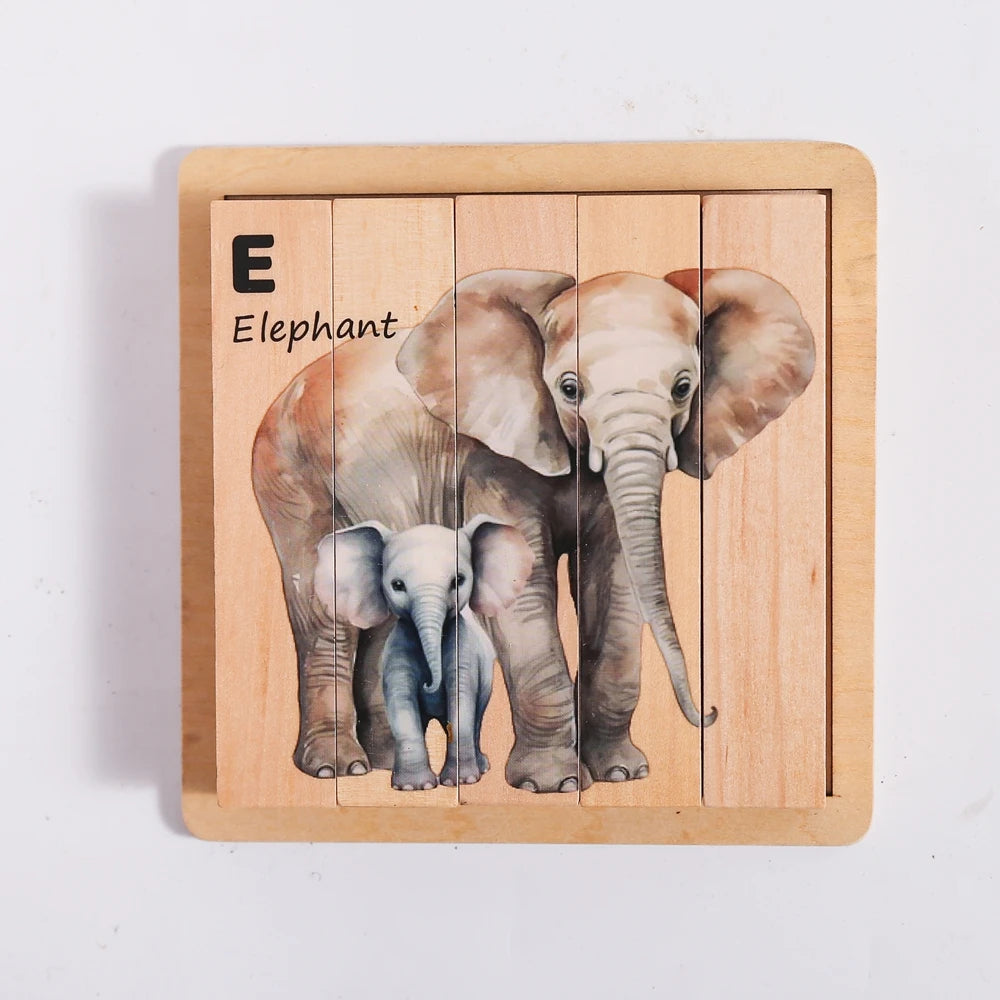 Wooden Block Baby Toys Wooden Children's Educational Toys Animal Matching Puzzle toddler Toys 3 Year Old Game Baby Games 2 Years