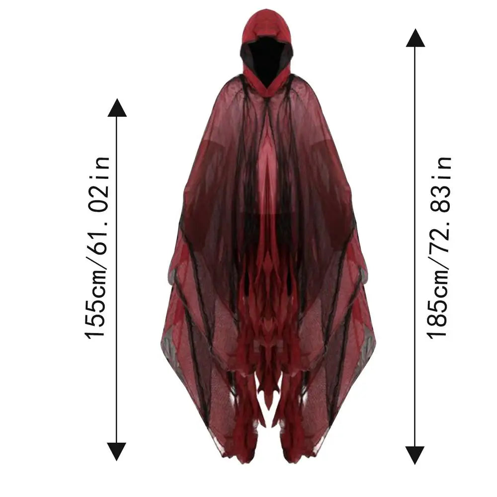 Halloween Ghost Dementors sorceress Cosplay Costume Gothic Zombie Tattered Hooded Capes Day Of The Dead Party Props Cloaks