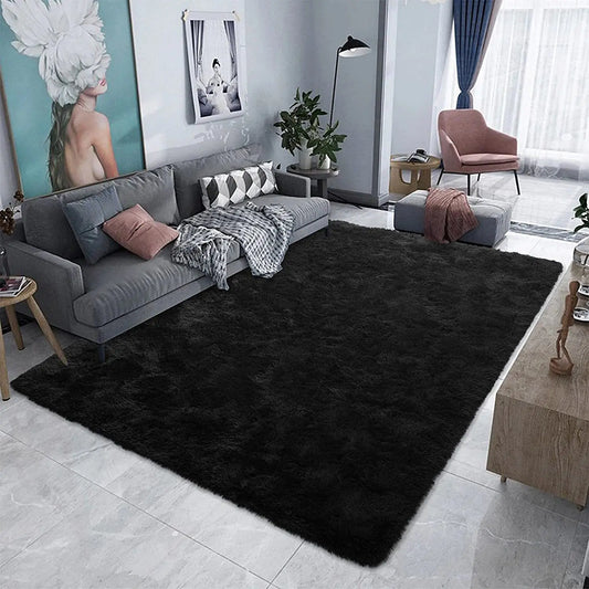 Nordic Furry Rug Bedroom Carpet Living Room Modern Decoration Hairy Carpets Large Size Black Gray Pink Beige Non Slip Mat