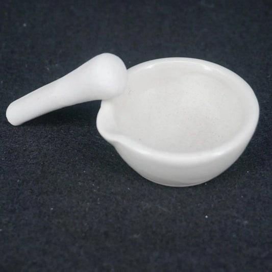 60mm Ceramic Porcelain Mortar And Pestle Mix Grind Bowl Set Herbs Kitchen