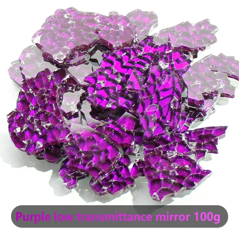 Colorful Ice Crack Fragments Crystal Mosaic DIY Creative Handmade Mosaic Art Colored Tempered Glass Transparent Particles 100g