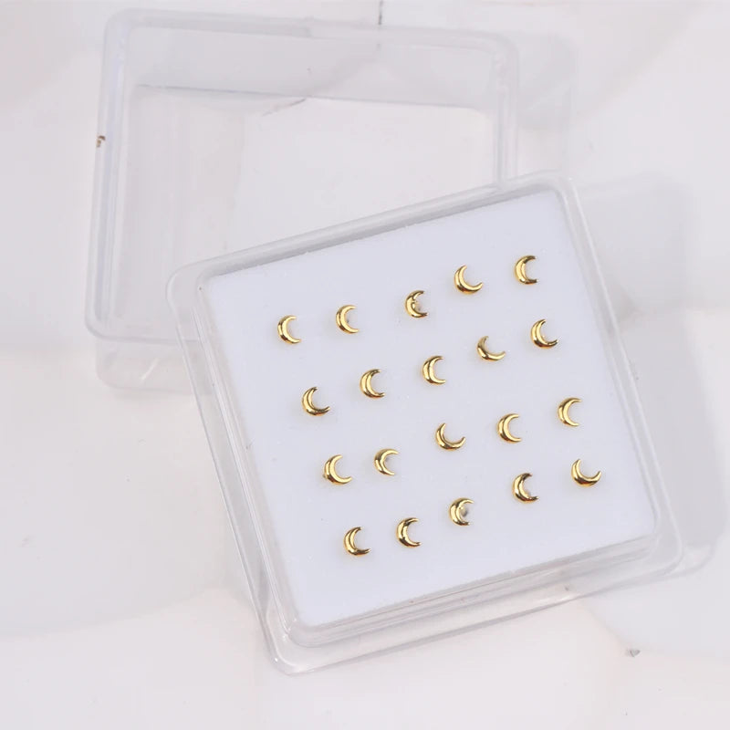 Karnoz 20Pcs/Pack Nose Stud Dragonfly Design Women Girls Nose Piercing Jewelry Piercing Nostril Piercing Jewelry Body Piercing