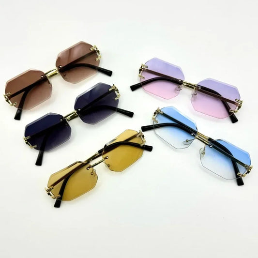 New in Rimless Sunglasses Women 2025 Trendy Fashion Glasses Sunscreen Shades Luxe Femme Lentes De Sol Mujer Lunette Soleil Femme