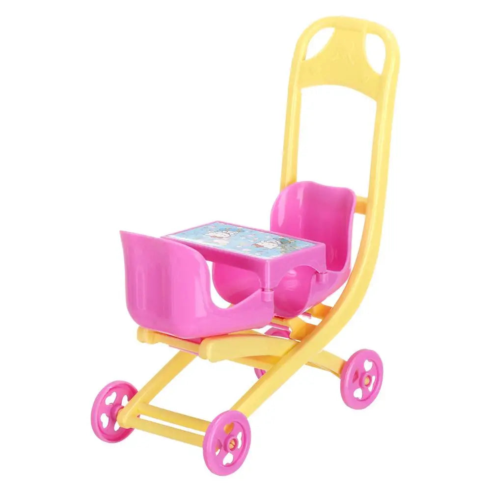 Toys Nursery Plastic Car Scene Model Playing House Infant Carts Dollhouse Furniture Miniature Baby Stroller Dolls Accessories