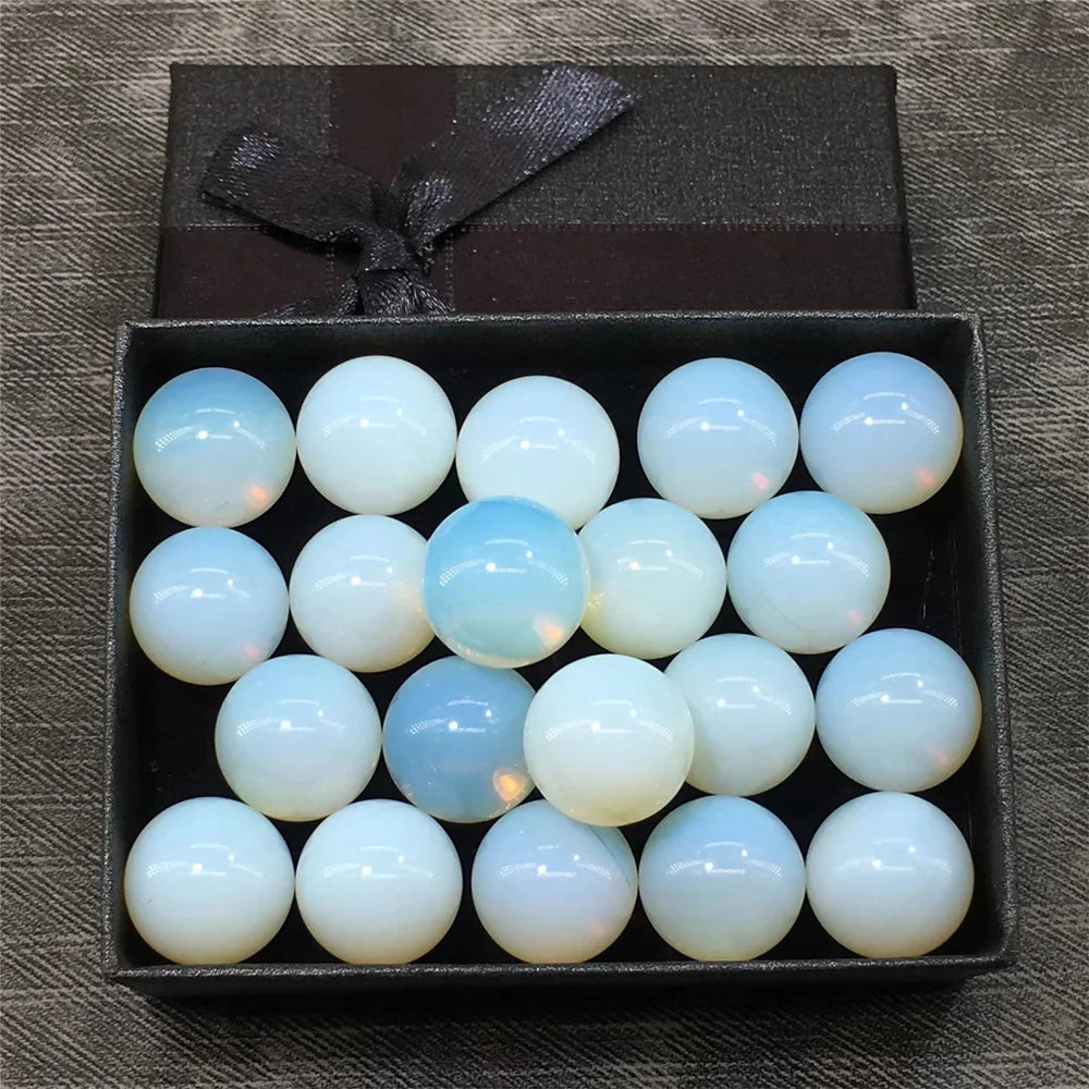 Natural White Opal Crystal Sphere Ball Energy Stone Healing Sphere Decor Meditation Spiritual Healing