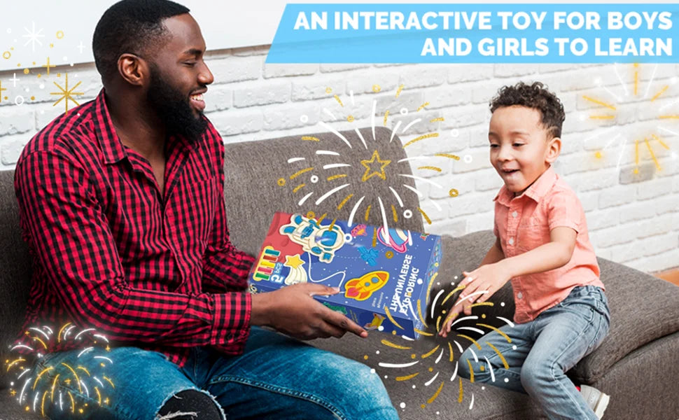 Yeahbo Playdough Sets Toys for Kids 2 3 4 5 Years, Play Dough Tools Plasticine for Children, Playdough Accessories 8 Space Mold