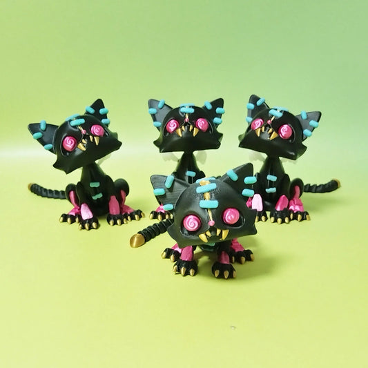 3D Printed Articulated Colorful Black Cat Models Model Figurines Halloween Birthday Gifts Home Decoration