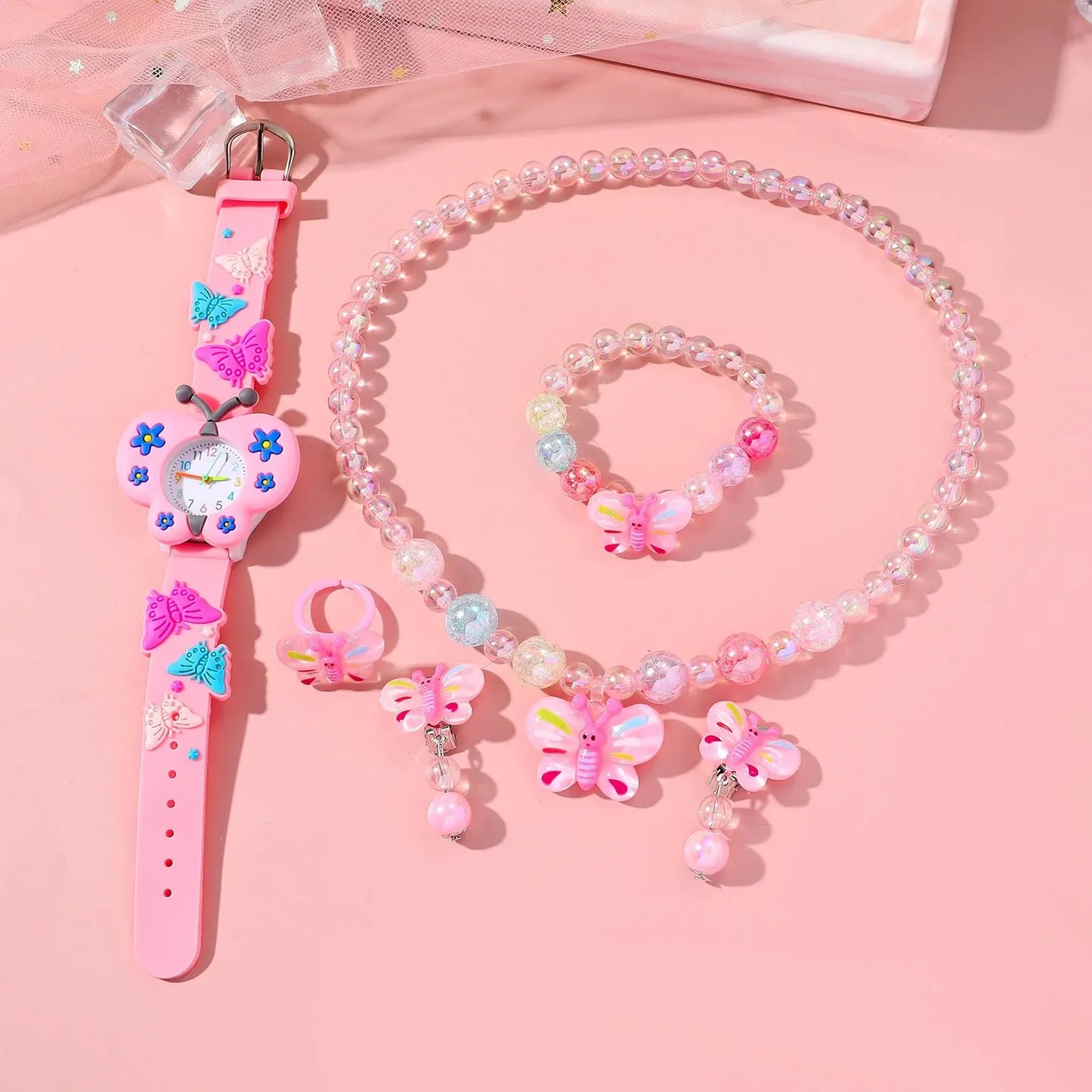 Popular Children's Butterfly Quartz Watch Set