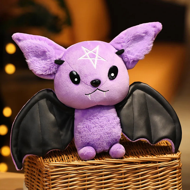 Demon Bat Halloween Plushy Four-color Demon Bat Cartoon Soft Model Kids Christmas Halloween Holiday Gifts Horror Style Home Deco