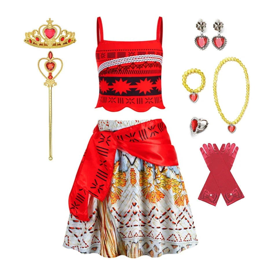 Princess Dress Girl Moana Costume Kids Beach Birthday Party Girls Halloween Outfits