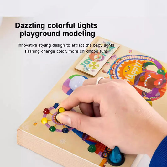 Montessori LED Busy Board Sensory Toys Children Early Education Colour Switch Cognize Toys Recognize Shapes Objects Toys Gifts