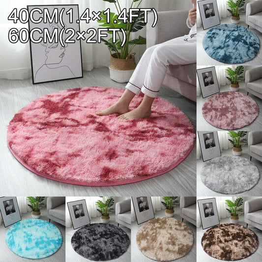 Circle Round Shaggy Rug Living Room Bedroom Carpet Floor Mat Anti-Skid Floor Soft Solid Large Carpets