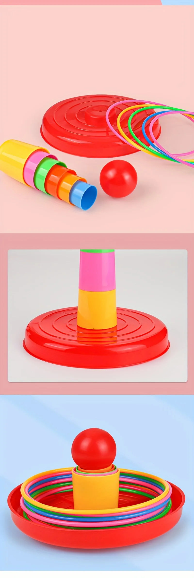 Children's game tower toys, parent-child interactive puzzle games with throwing rings, and indoor and outdoor leisure games