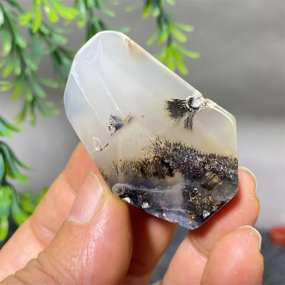 Crystal Natural Hair Agate Slab Polyhedron Quartz Minerals Home Decoration Stone Reiki High Quality Beauty Healing