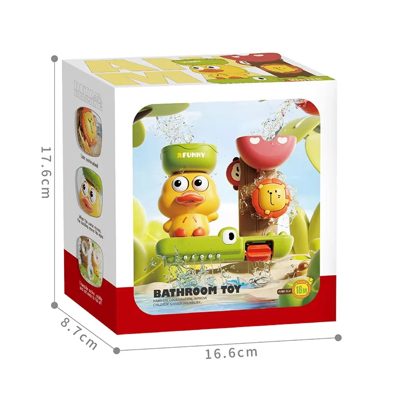 Baby Bath Toys For Kids Interactive Bath Toy with Suction Cups Cartoon Duck Water Tub toys Bathtub Toy for Boys Girls Infant
