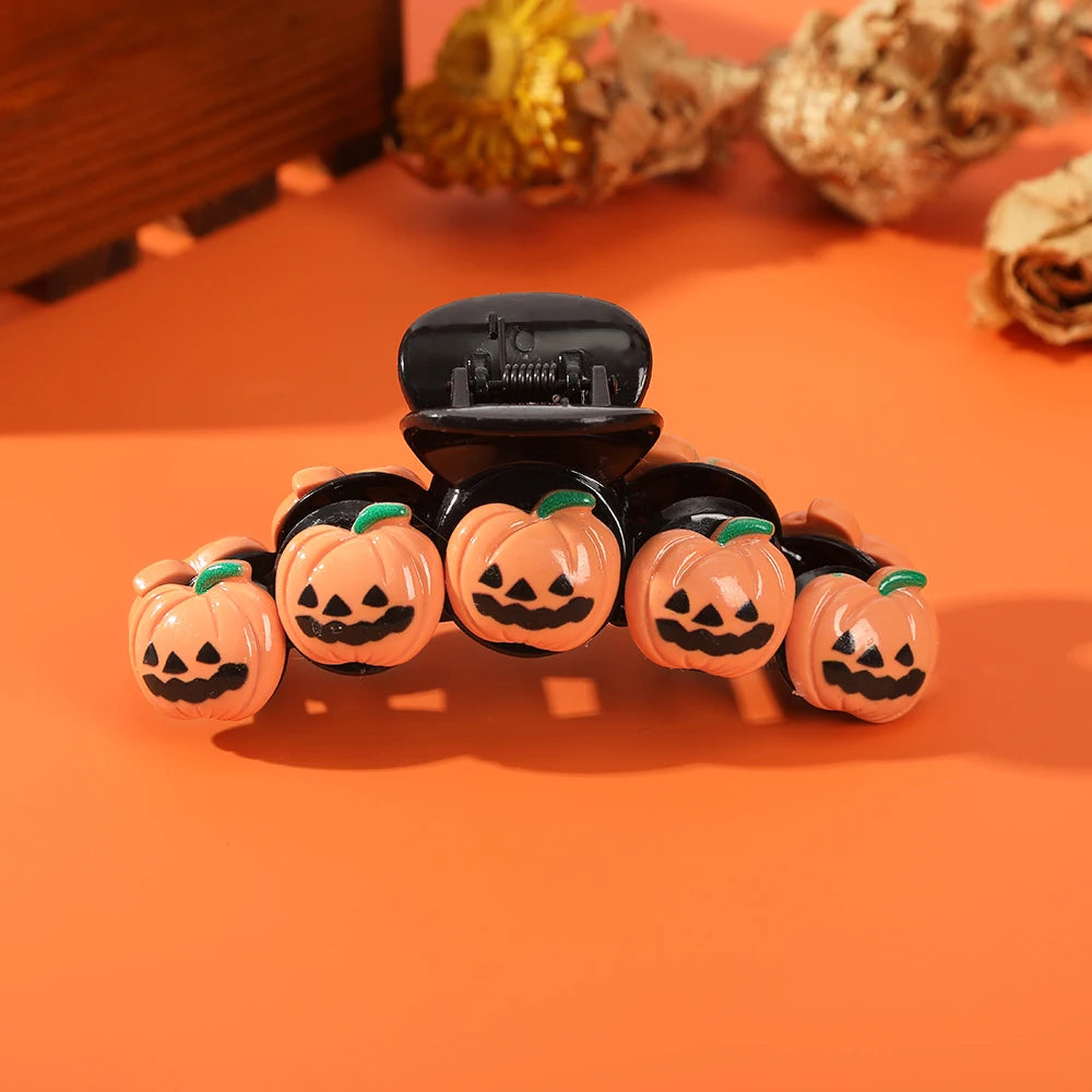 Halloween Fashion Hair Claw Pumpkin Cute Ponytail Hairpin Hair Clips For Girls Festival Hair Accessories Headwear Crabs Clip
