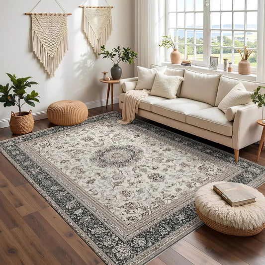 RAKKS Retro Style Rugs for Bedroom Large Area Living Room Decoration Anti-slip Carpet Washable Lounge Floor Mat Home Soft Rug