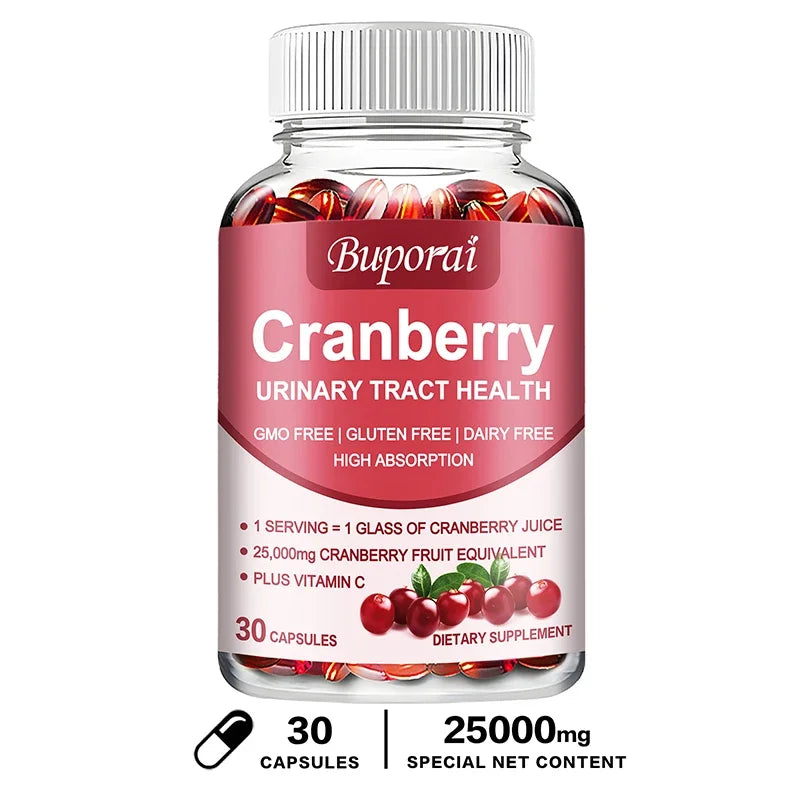 Cranberry Capsules - Supports Cardiovascular Health, Enhances Immunity, Supports Urinary Tract Health