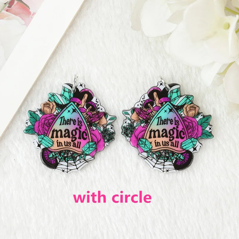 8Pcs Halloween Charms Creative Acrylic OUIJA Sheep Pendant For Keychain Necklace Jewelry Diy Making