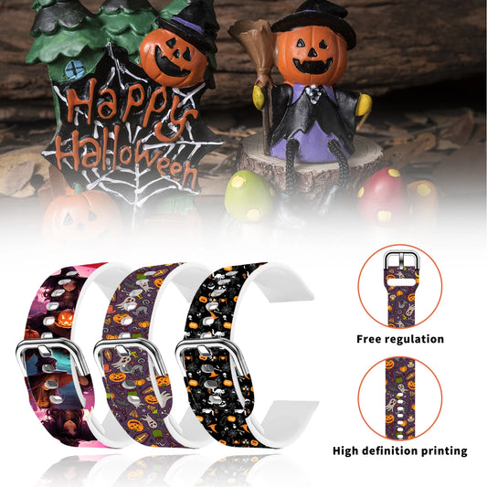 20mm Halloween Series Strap for Samsung Galaxy Watch 7/6/5 40mm 44mm Band Replaceable Bracelet for Xiaomi Huawei Amazfit Watch