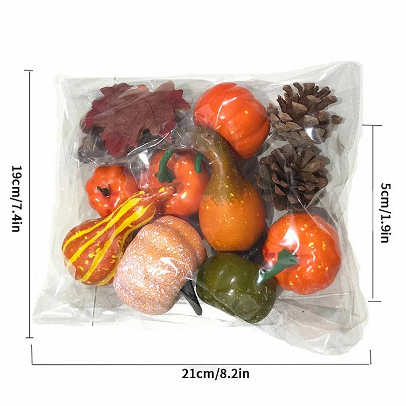 50Pcs Thanksgiving Autumn Simulation Pumpkin Decoration Set Halloween Autumn Garland Maple Pinecone Christmas Thanksgiving Decor