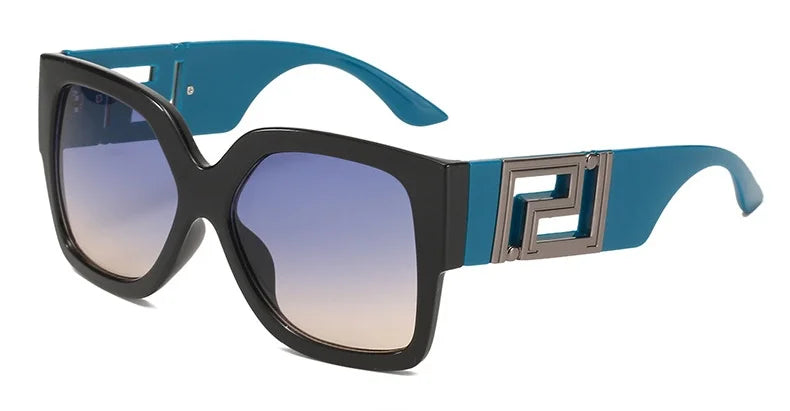 Luxury Brand Design Oversized Women's Sunglasses ,Stylish Elegant Commuting Sunglasses ,Square Retro Gradient Tone Sunglasses.