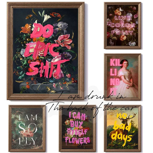 Vintage Pop Art Canvas Print | Unframed Retro Wall Decor