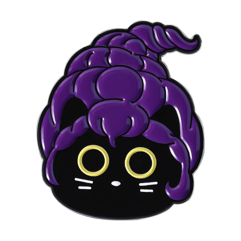 Funny Witch Black Cat Enamel Pins Family Comedy Film Movies Witch Sisters Brooch Lapel Badge Halloween Jewelry Gifts for Friends