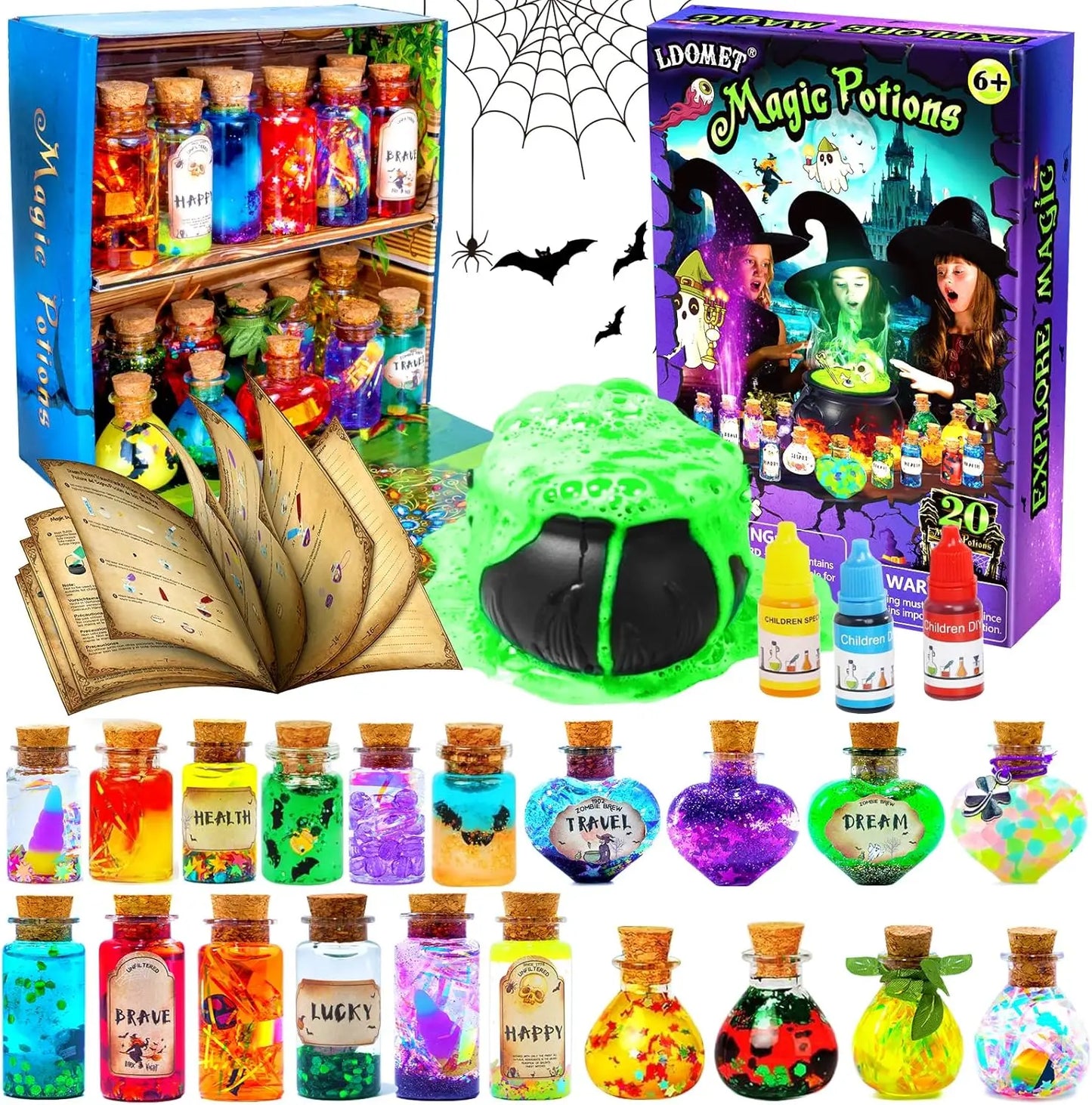 DIY Fairy Magical Potions Kit Horror Halloween Christmas Gifts Witches' Magical Color Changing Freezing Potions Art Craft Kit