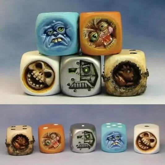 Monster Dice Funy Monster Face Resin Dice Set Halloween Tabletop Game Dice Set Props Monster Dice Set for Table Games
