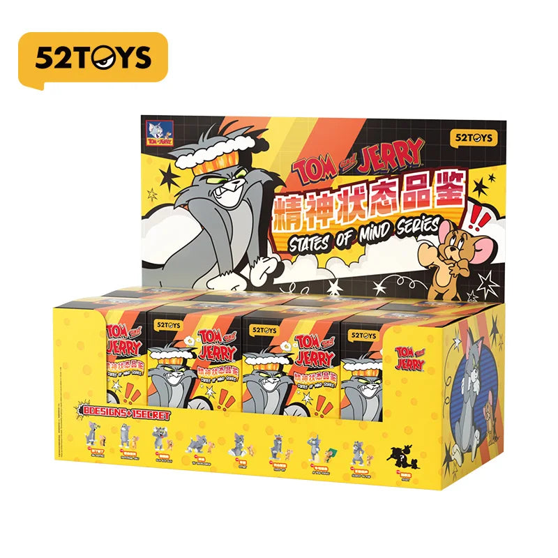 Original 52toys Tom - Jerry Mental State Tasting Blind Box Handmade Desktop Ornament Scene Building Props Toys Gifts Mystery Box