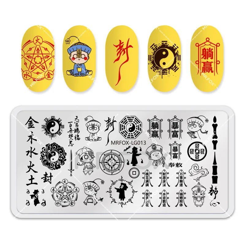 1PCS Halloween Nail Stamping Plates Rectangle Template Stencils Nail Art Stamp Image Plate Manicure Nail Print Tools