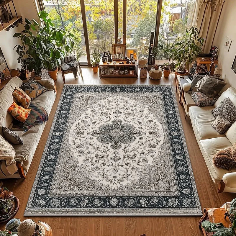 RAKKS Retro Style Rugs for Bedroom Large Area Living Room Decoration Anti-slip Carpet Washable Lounge Floor Mat Home Soft Rug