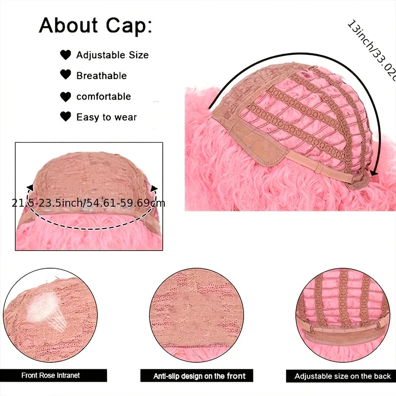 70s Afro Punk Rock Wig - Synthetic Curls, Fashion Design, Great Halloween Cosplay Wigs for Men and Women