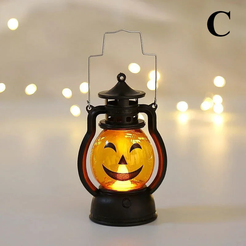 1-10PCS Halloween Pumpkin Ghost Face Lamp Skull Light LED Decoration for Party Bar Haunted House Holiday Atmosphere Prop