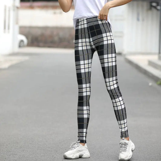 Large Stretch Printed Leggings Trousers