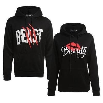 Couple's Beast Beauty Printed Hoodie (Matching Set)
