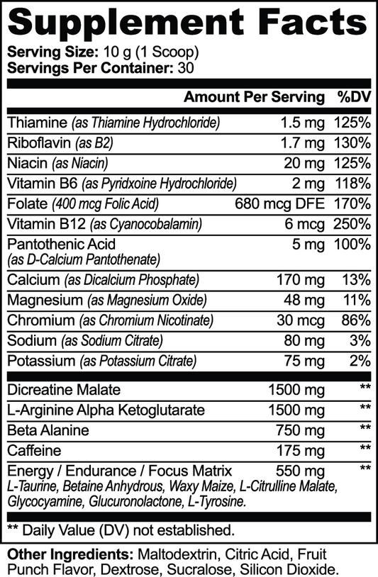 Nitric Shock Pre-Workout Powder (Fruit Punch)