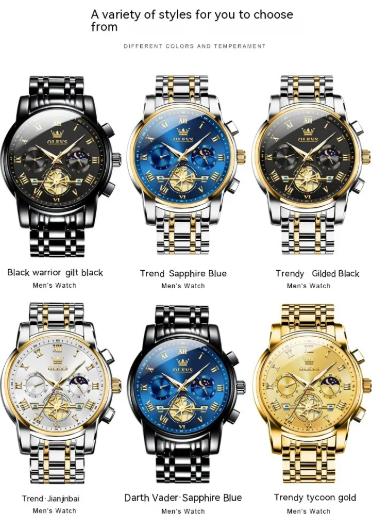 Men’s Luminous Waterproof Quartz Watch — Stainless Steel | 6 Styles