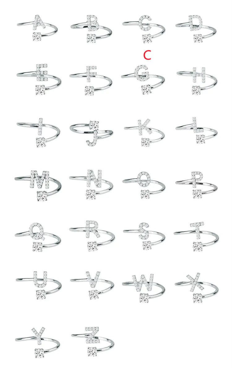 Chic Adjustable Women's Personalized Letters Ring