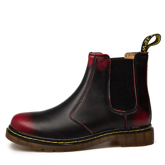 Autumn Style Thick-Heeled Cowhide Martin Boots